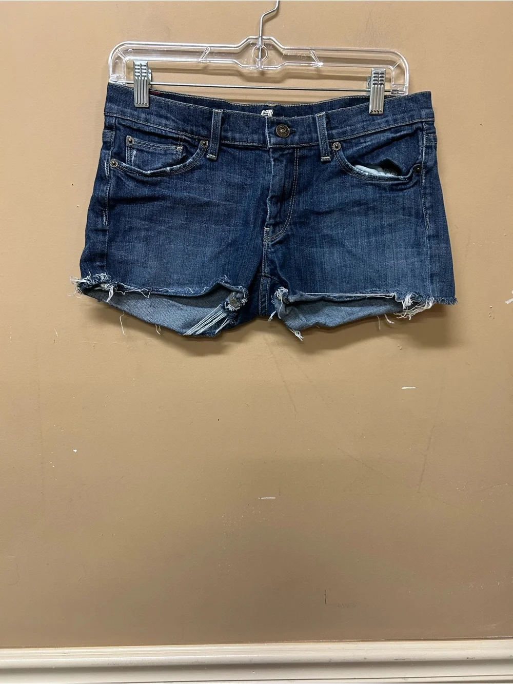 7 For All Mankind Rhinestone Back Pocket Cutoff Shorts Size 28